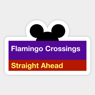 Flamingo Crossings Sign Sticker